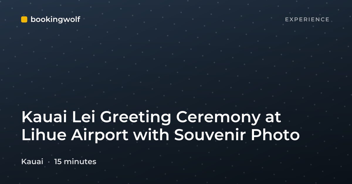 Kauai Lei Greeting Ceremony at Lihue Airport with Souvenir Photo