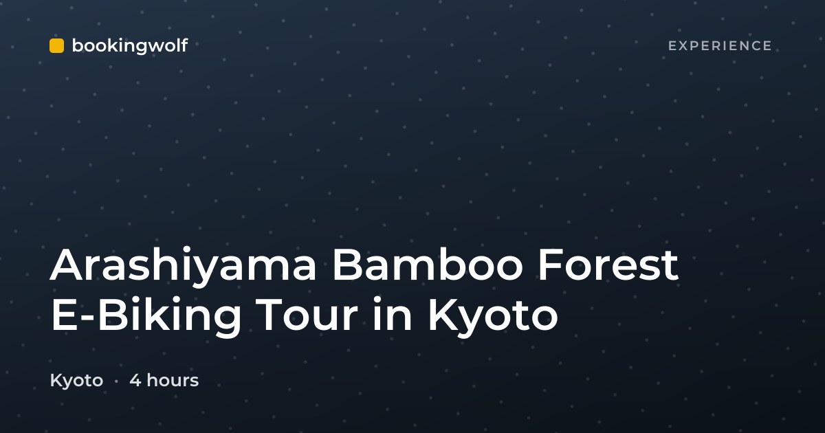 Arashiyama Bamboo Forest E-Biking Tour in Kyoto