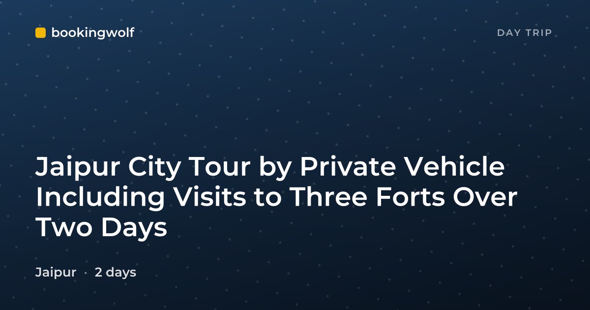 Jaipur City Tour by Private Vehicle Including Visits to Three Forts Over Two Days