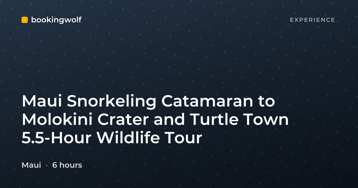 Maui Snorkeling Catamaran to Molokini Crater and Turtle Town 5.5-Hour Wildlife Tour