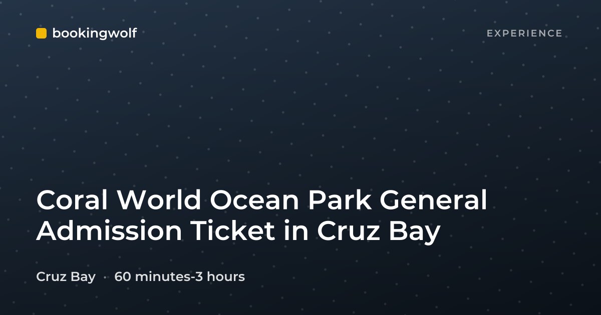 Coral World Ocean Park General Admission Ticket in Cruz Bay
