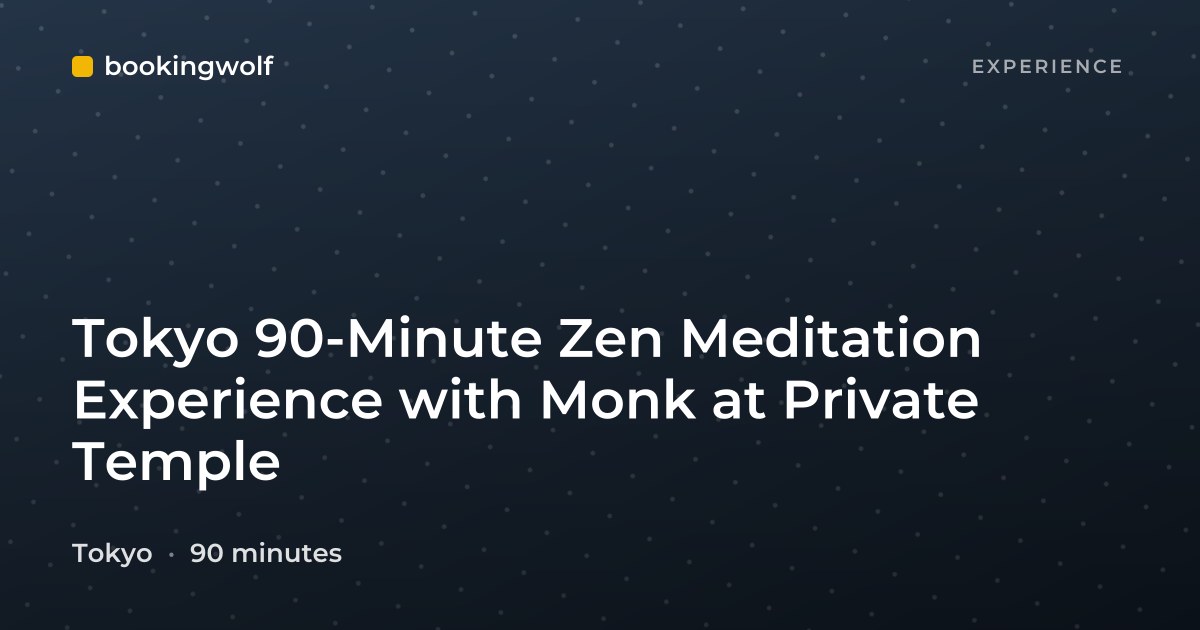 Tokyo 90-Minute Zen Meditation Experience with Monk at Private Temple