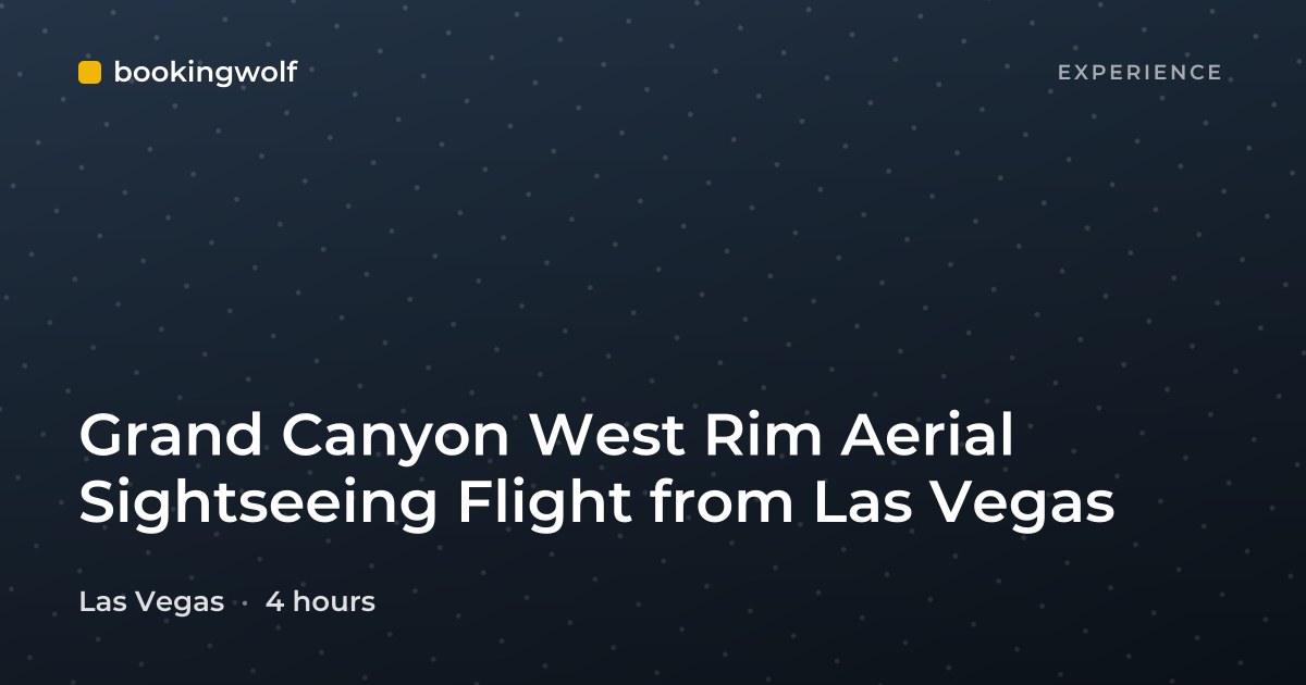 Grand Canyon West Rim Aerial Sightseeing Flight from Las Vegas