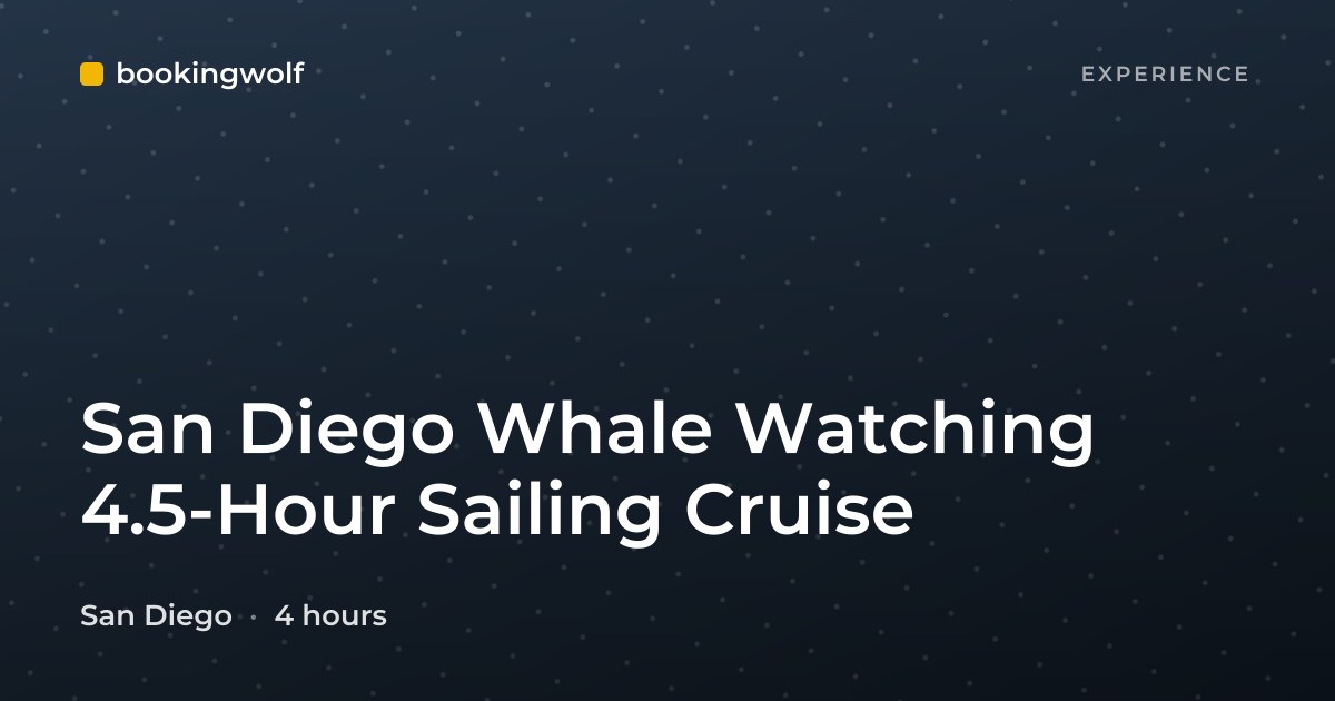 San Diego Whale Watching 4.5-Hour Sailing Cruise
