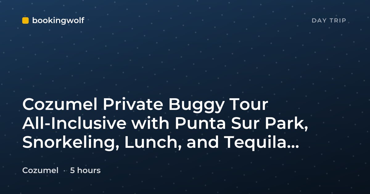 Cozumel Private Buggy Tour All-Inclusive with Punta Sur Park, Snorkeling, Lunch, and Tequila Tasting