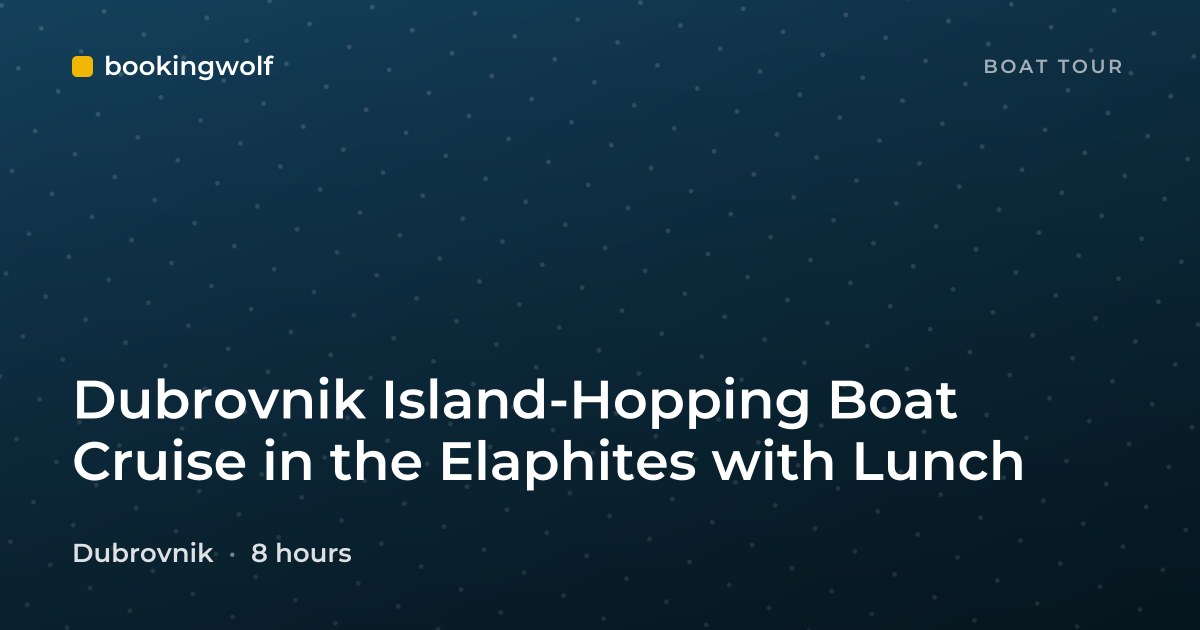 Dubrovnik Island-Hopping Boat Cruise in the Elaphites with Lunch