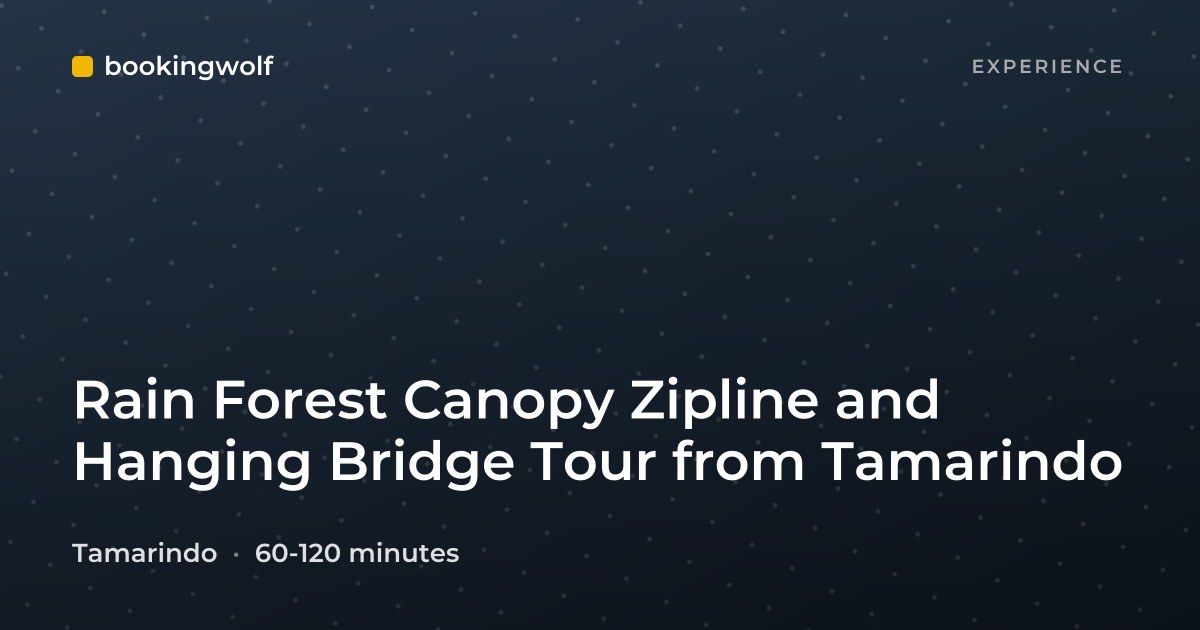 Rain Forest Canopy Zipline and Hanging Bridge Tour from Tamarindo