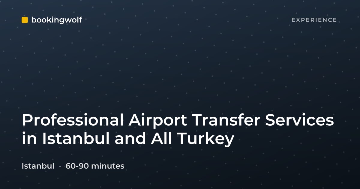 Professional Airport Transfer Services in Istanbul and All Turkey