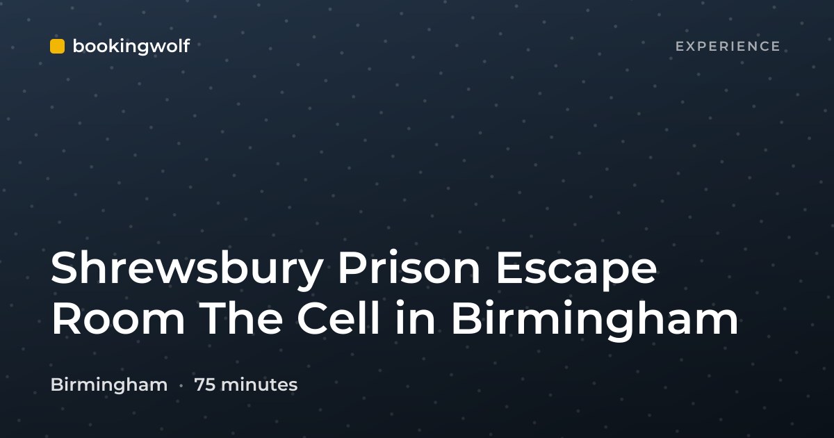 Shrewsbury Prison Escape Room The Cell in Birmingham