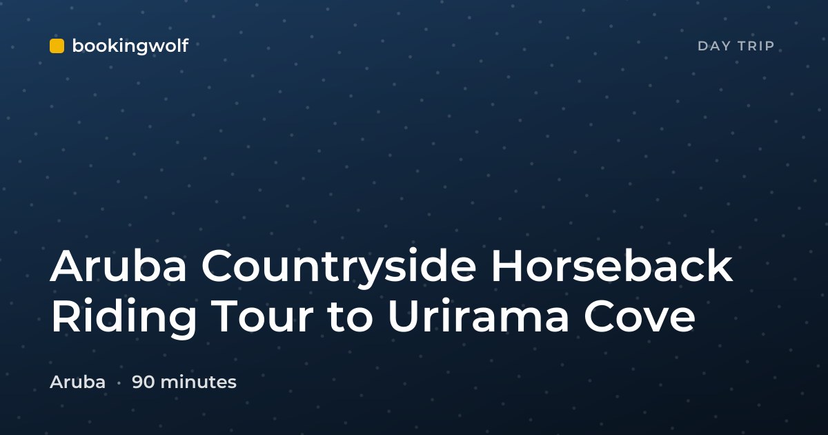 Aruba Countryside Horseback Riding Tour to Urirama Cove