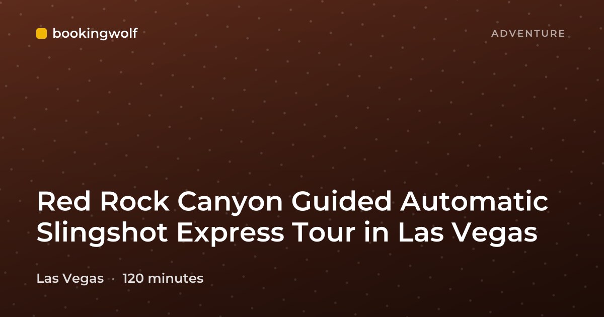 Red Rock Canyon Guided Automatic Slingshot Express Tour in Las Vegas