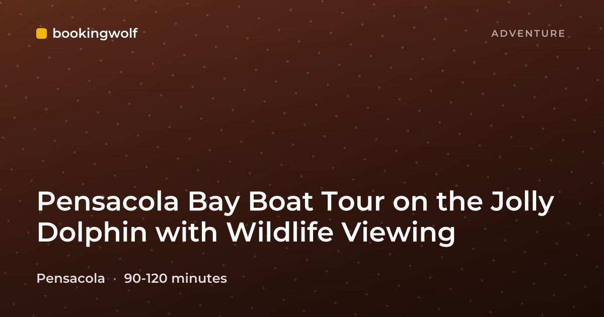 Pensacola Bay Boat Tour on the Jolly Dolphin with Wildlife Viewing