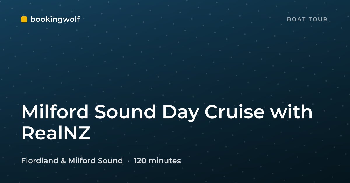 Milford Sound Day Cruise with RealNZ