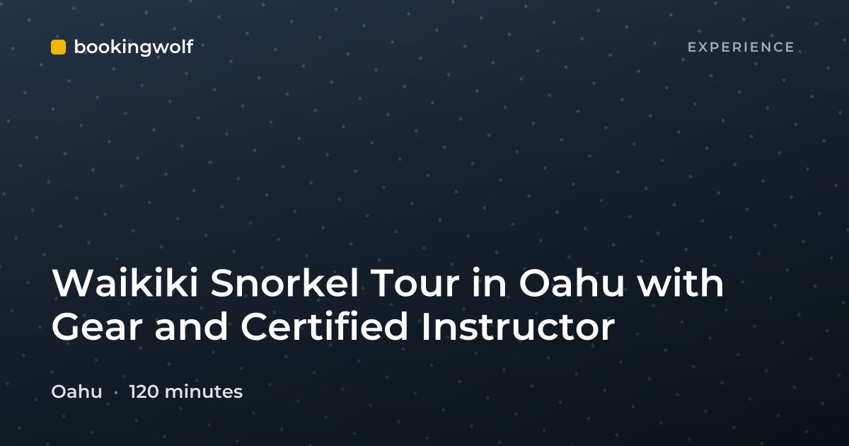Waikiki Snorkel Tour in Oahu with Gear and Certified Instructor