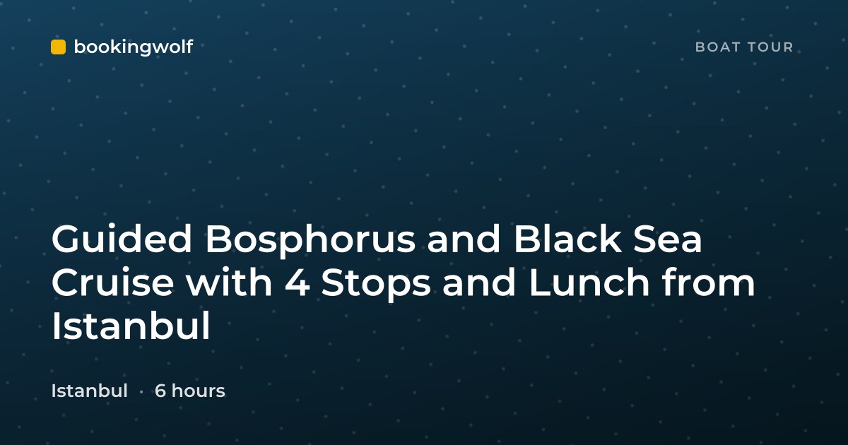 Guided Bosphorus and Black Sea Cruise with 4 Stops and Lunch from Istanbul