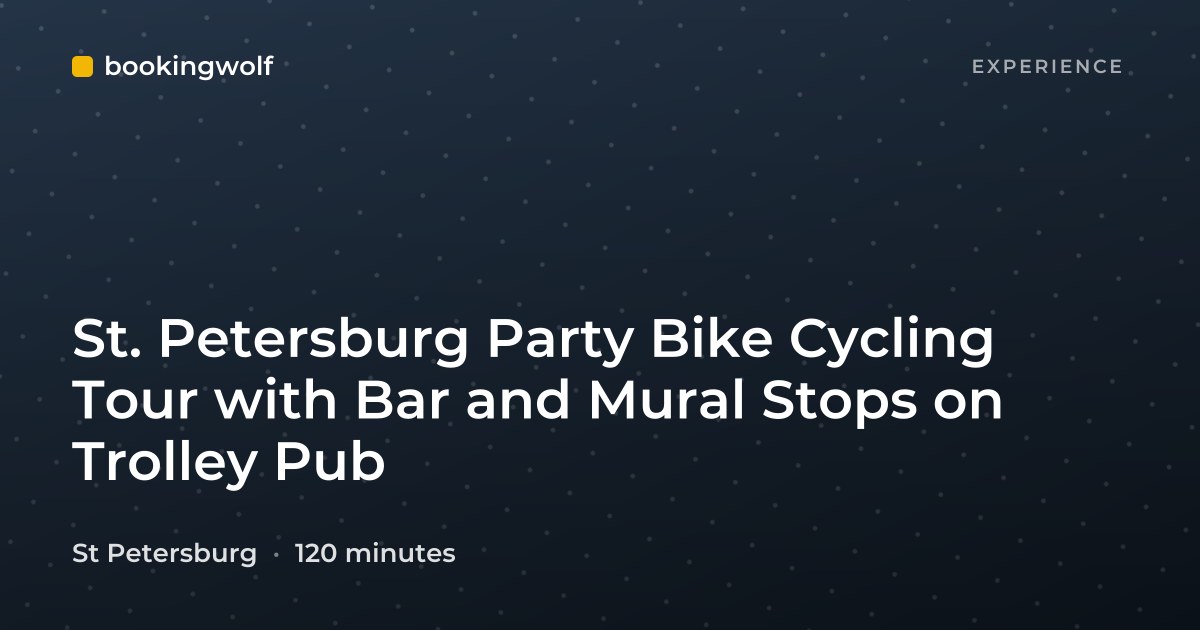 St. Petersburg Party Bike Cycling Tour with Bar and Mural Stops on Trolley Pub