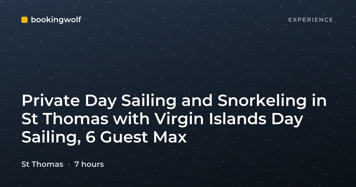 Private Day Sailing and Snorkeling in St Thomas with Virgin Islands Day Sailing, 6 Guest Max