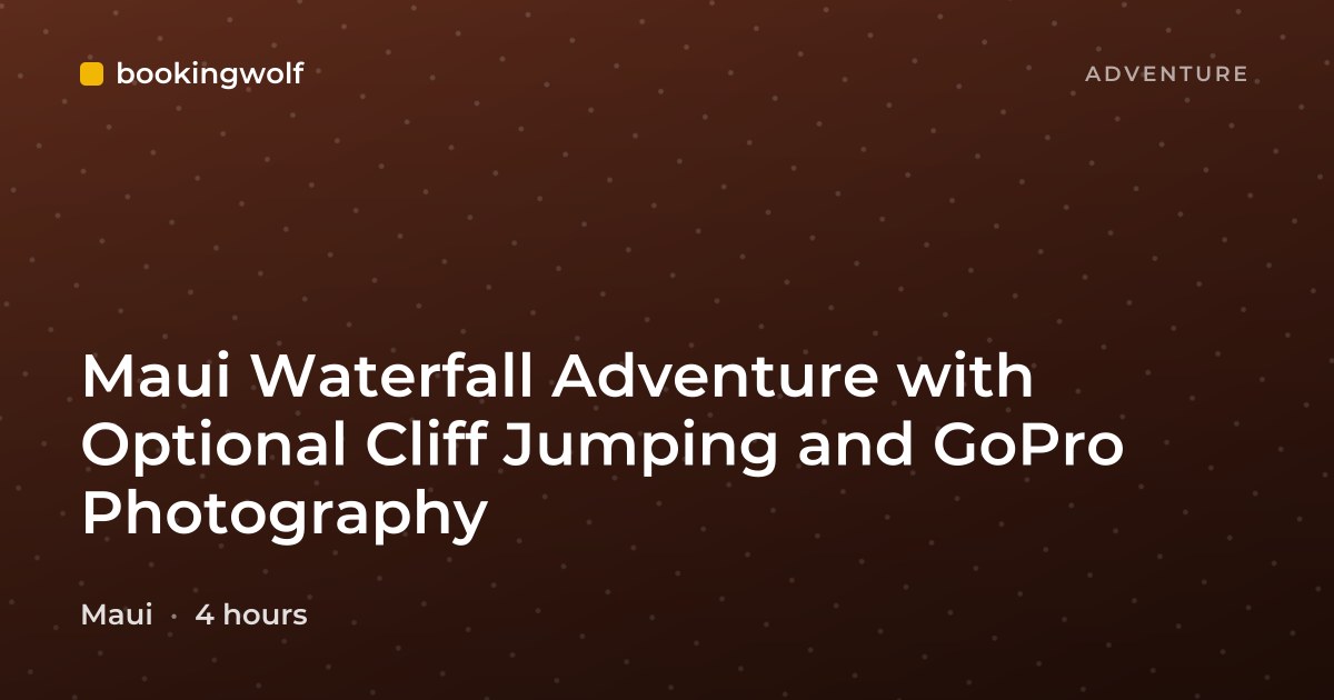 Maui Waterfall Adventure with Optional Cliff Jumping and GoPro Photography