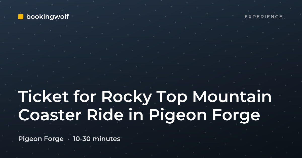 Ticket for Rocky Top Mountain Coaster Ride in Pigeon Forge