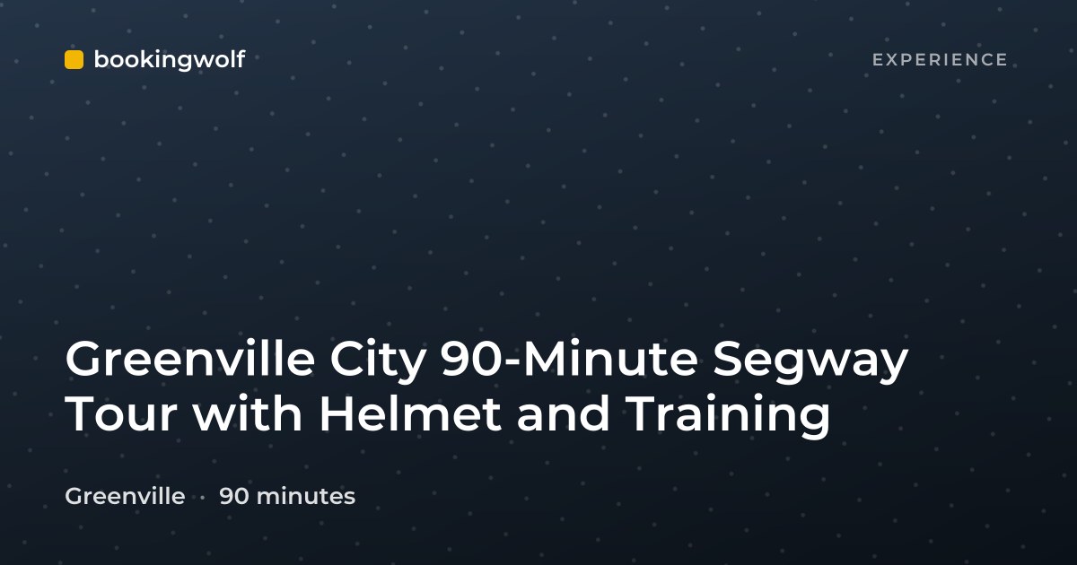 Greenville City 90-Minute Segway Tour with Helmet and Training