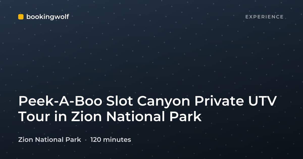 Peek-A-Boo Slot Canyon Private UTV Tour in Zion National Park