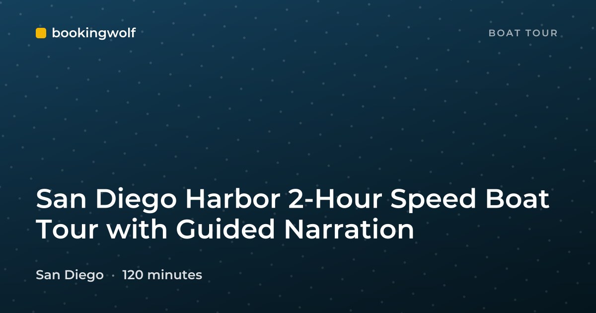 San Diego Harbor 2-Hour Speed Boat Tour with Guided Narration
