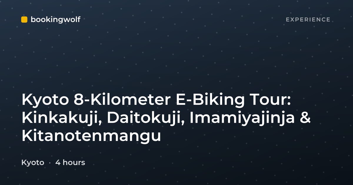 Kyoto 8-Kilometer E-Biking Tour: Kinkakuji, Daitokuji, Imamiyajinja & Kitanotenmangu