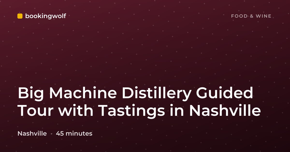 Big Machine Distillery Guided Tour with Tastings in Nashville