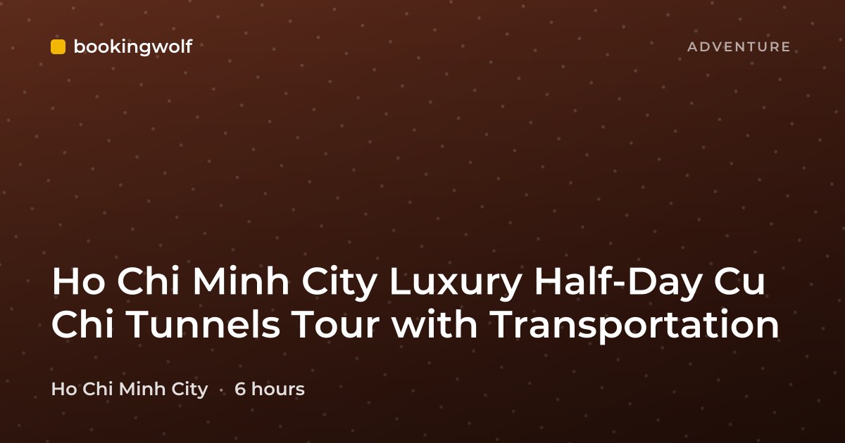 Ho Chi Minh City Luxury Half-Day Cu Chi Tunnels Tour with Transportation