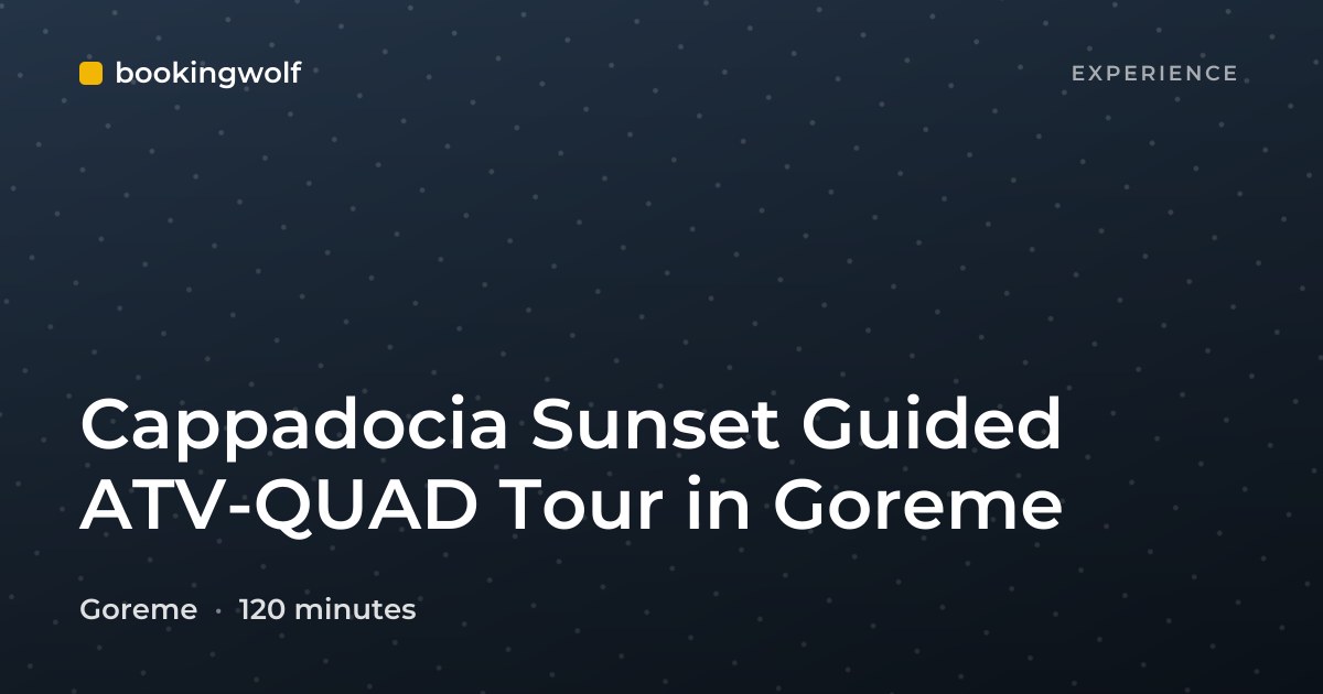 Cappadocia Sunset Guided ATV-QUAD Tour in Goreme