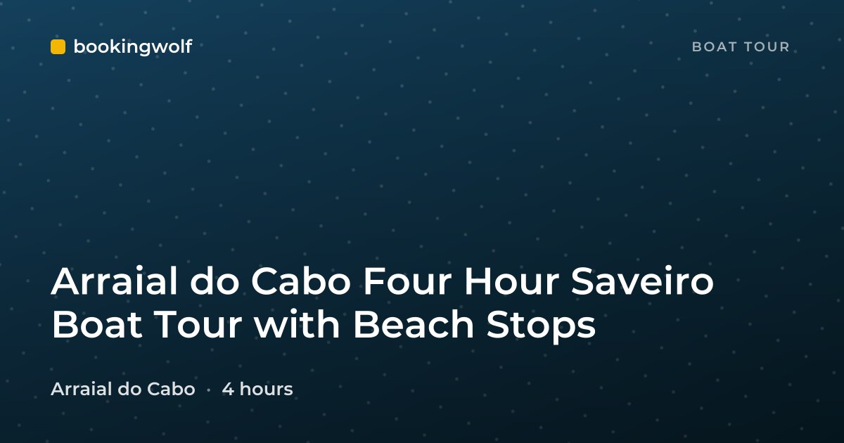 Arraial do Cabo Four Hour Saveiro Boat Tour with Beach Stops