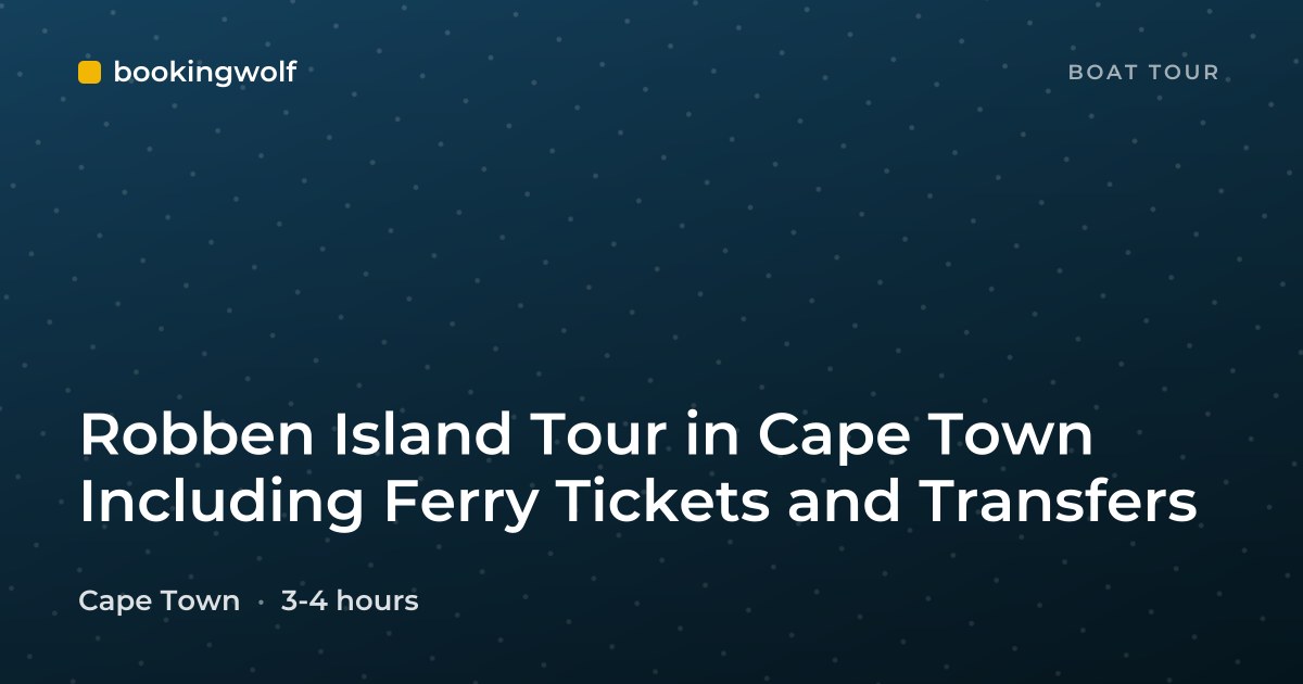 Robben Island Tour in Cape Town Including Ferry Tickets and Transfers