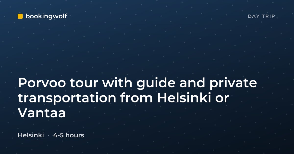 Porvoo tour with guide and private transportation from Helsinki or Vantaa