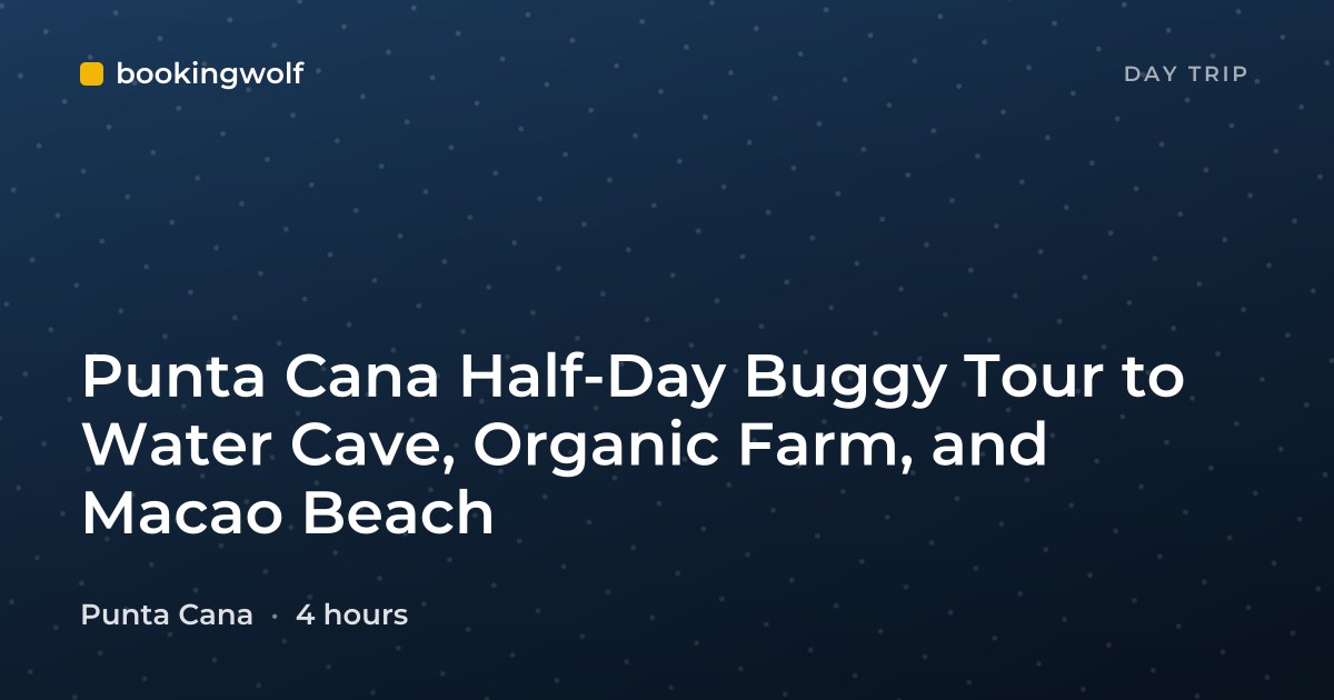 Punta Cana Half-Day Buggy Tour to Water Cave, Organic Farm, and Macao Beach