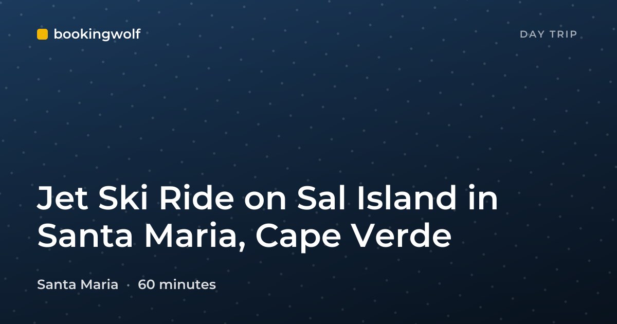 Jet Ski Ride on Sal Island in Santa Maria, Cape Verde