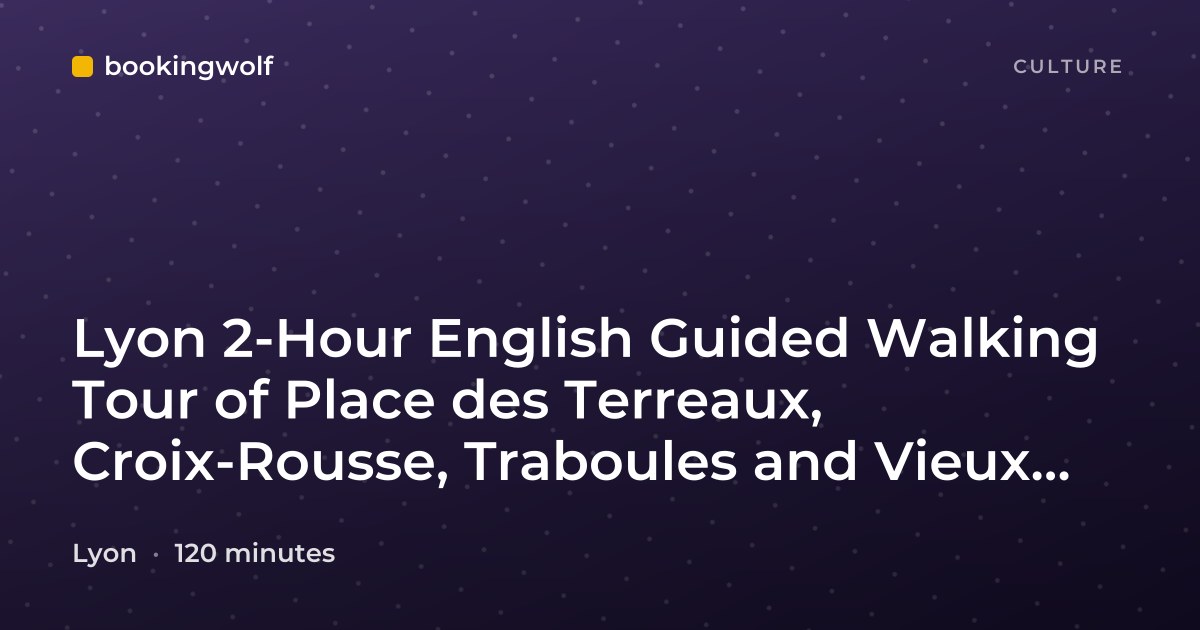 Lyon 2-Hour English Guided Walking Tour of Place des Terreaux, Croix-Rousse, Traboules and Vieux Lyon