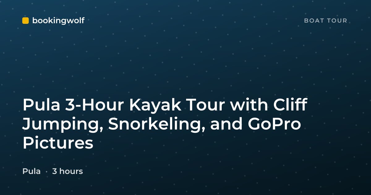 Pula 3-Hour Kayak Tour with Cliff Jumping, Snorkeling, and GoPro Pictures