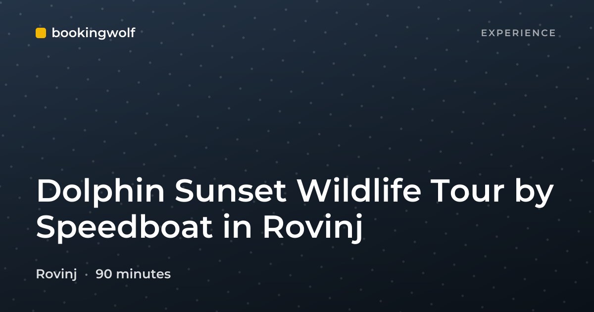 Dolphin Sunset Wildlife Tour by Speedboat in Rovinj