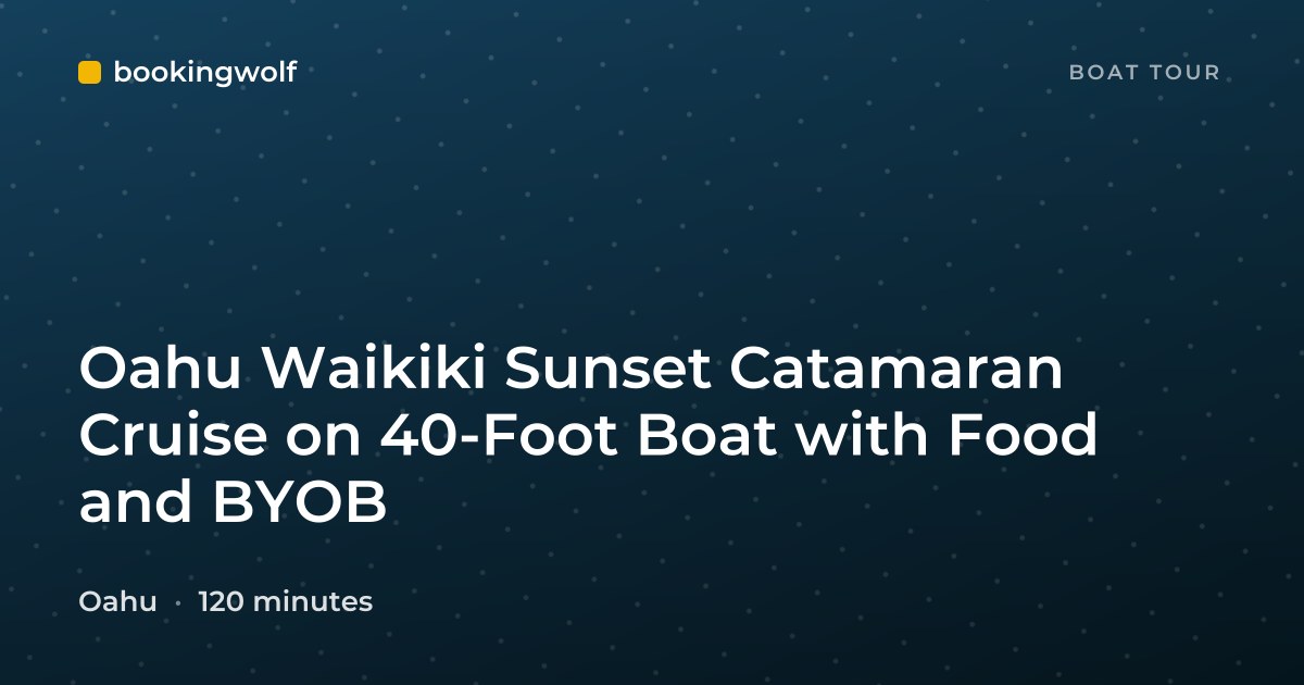 Oahu Waikiki Sunset Catamaran Cruise on 40-Foot Boat with Food and BYOB