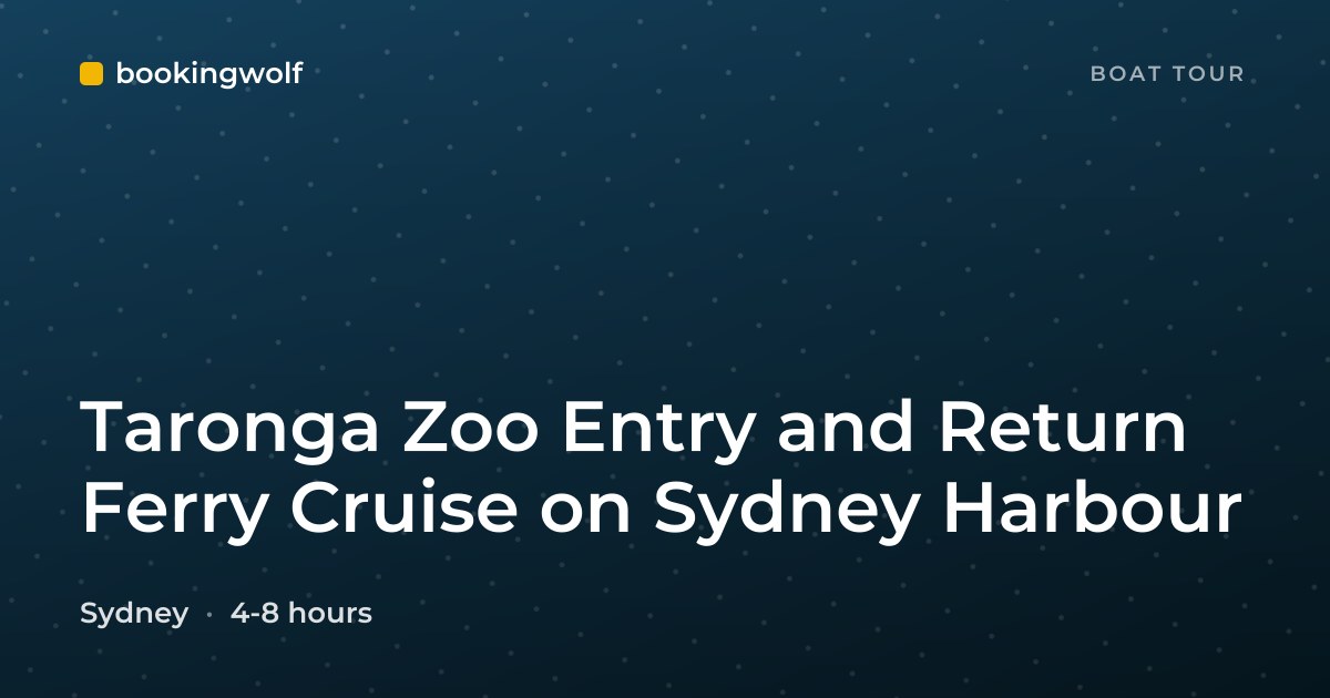 Taronga Zoo Entry and Return Ferry Cruise on Sydney Harbour