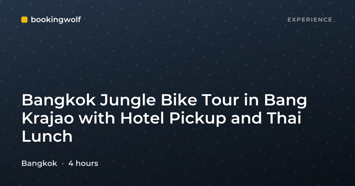 Bangkok Jungle Bike Tour in Bang Krajao with Hotel Pickup and Thai Lunch