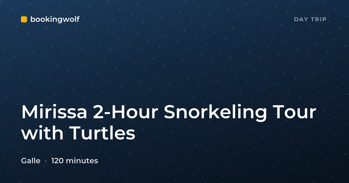 Mirissa 2-Hour Snorkeling Tour with Turtles