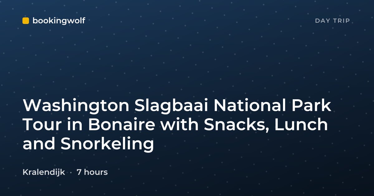 Washington Slagbaai National Park Tour in Bonaire with Snacks, Lunch and Snorkeling