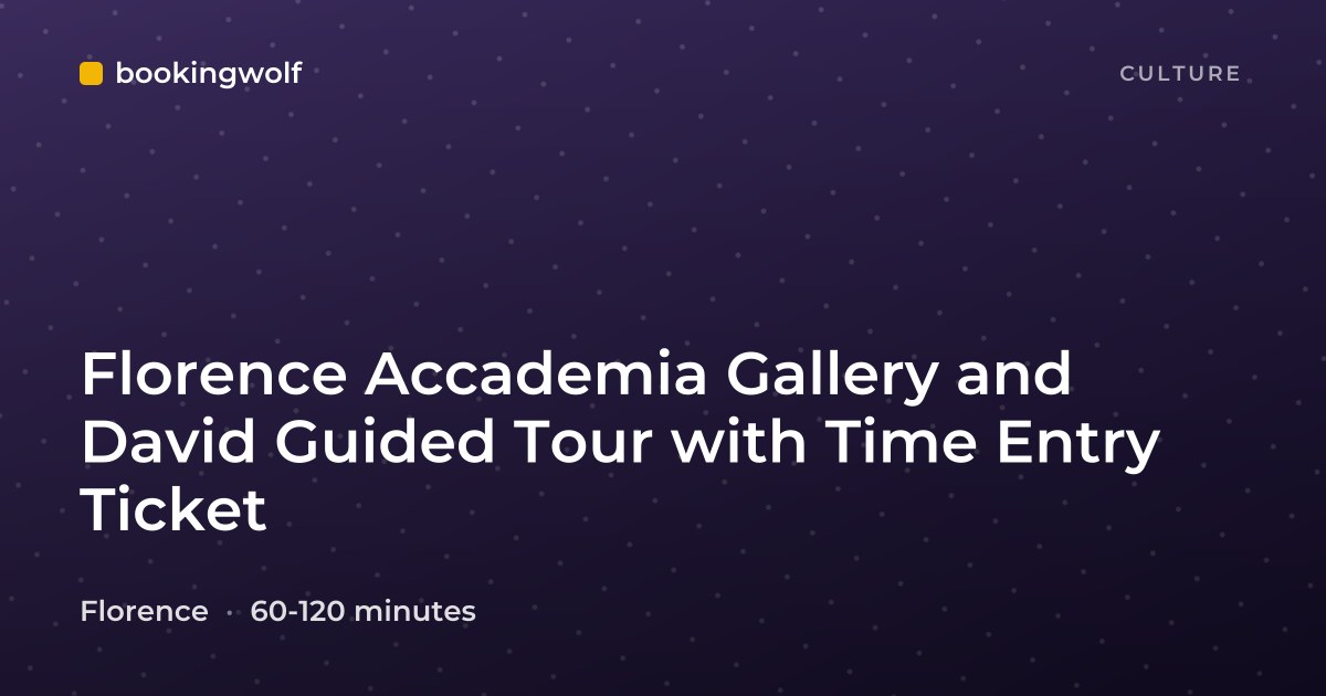 Florence Accademia Gallery and David Guided Tour with Time Entry Ticket