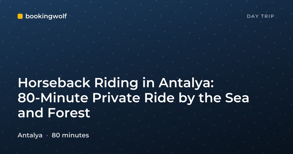 Horseback Riding in Antalya: 80-Minute Private Ride by the Sea and Forest
