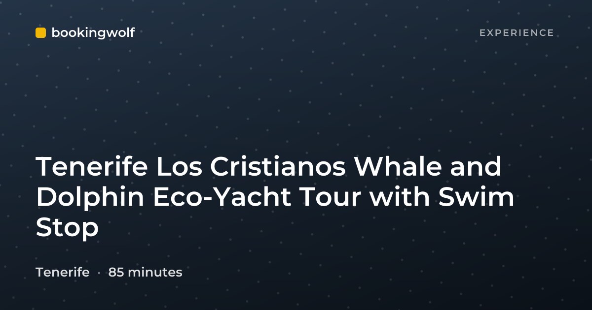 Tenerife Los Cristianos Whale and Dolphin Eco-Yacht Tour with Swim Stop