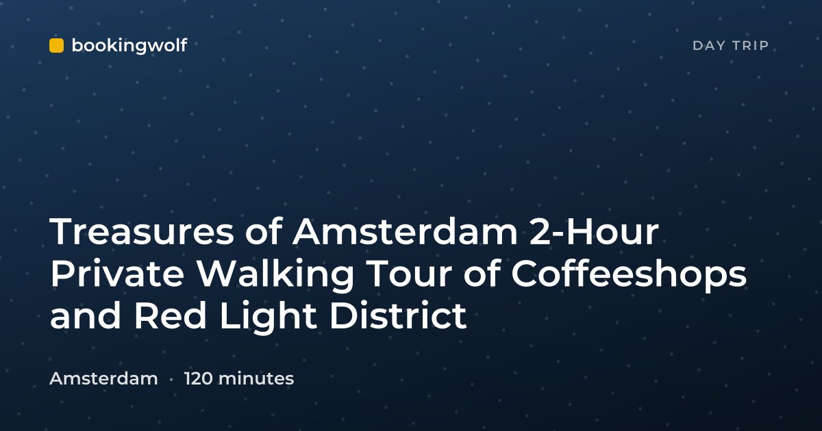 Treasures of Amsterdam 2-Hour Private Walking Tour of Coffeeshops and Red Light District
