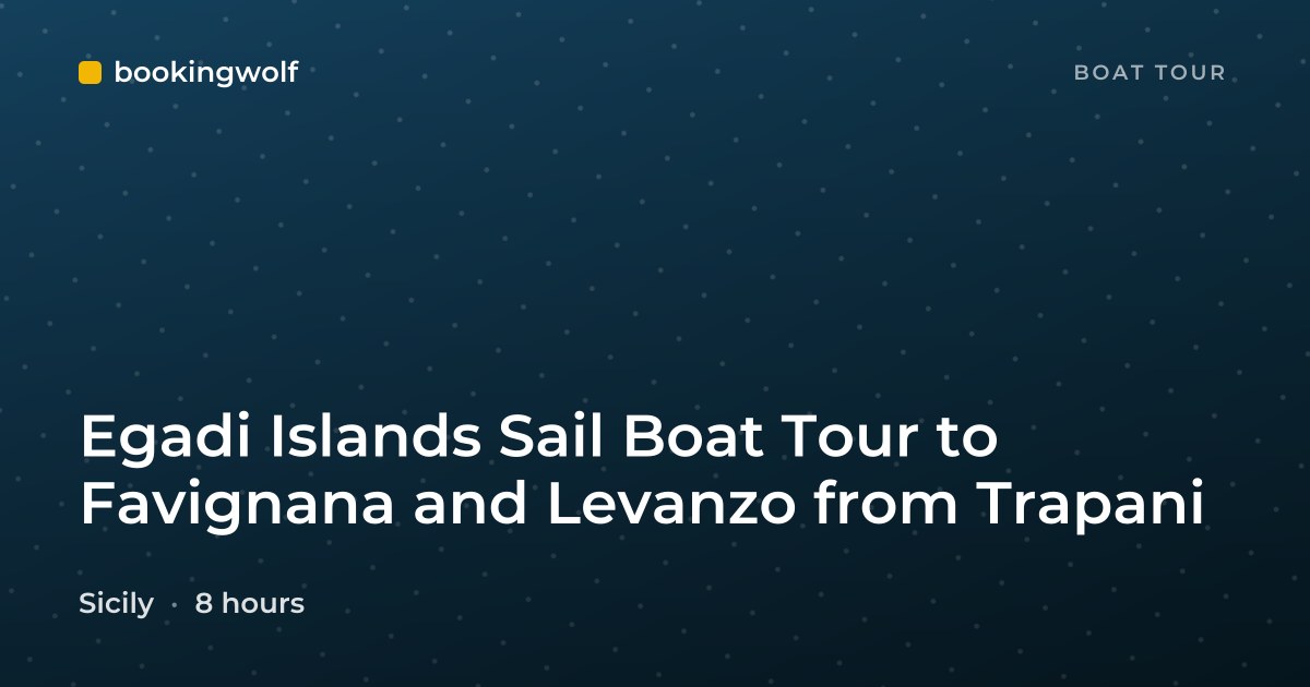 Egadi Islands Sail Boat Tour to Favignana and Levanzo from Trapani