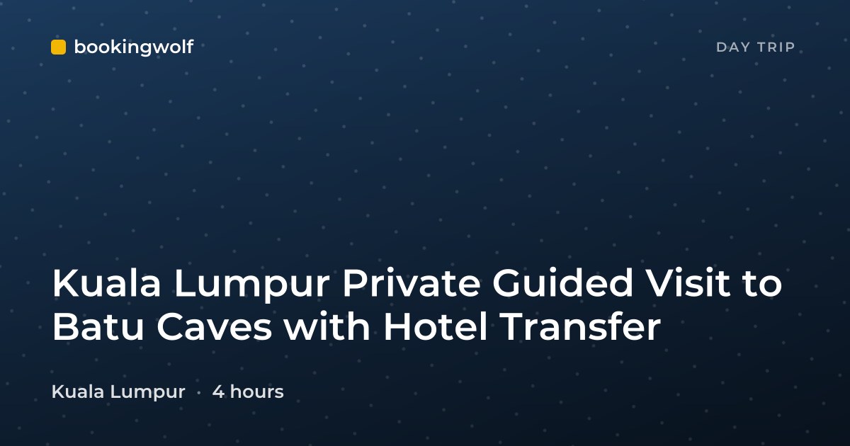 Kuala Lumpur Private Guided Visit to Batu Caves with Hotel Transfer
