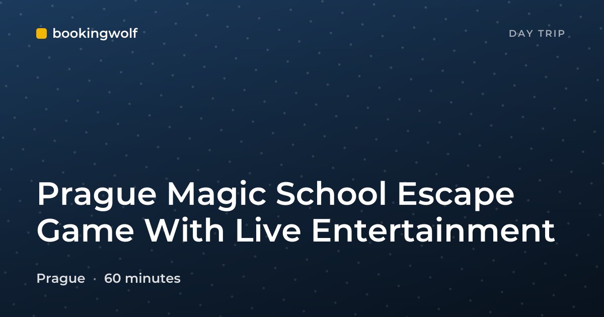 Prague Magic School Escape Game With Live Entertainment